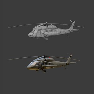 3D model USA military helicopter black hawk