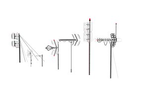 Set of futuristic antennas 3D