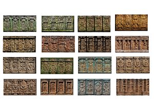 3D Walls of Ancient Mayan Architecture Pack 16 model