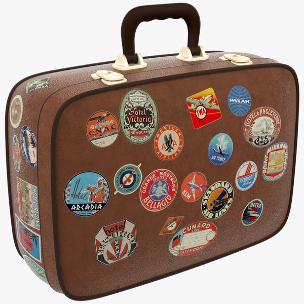 Vintage luggage stickers model - TurboSquid 1475389