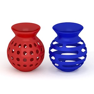 Red and Blue Vases