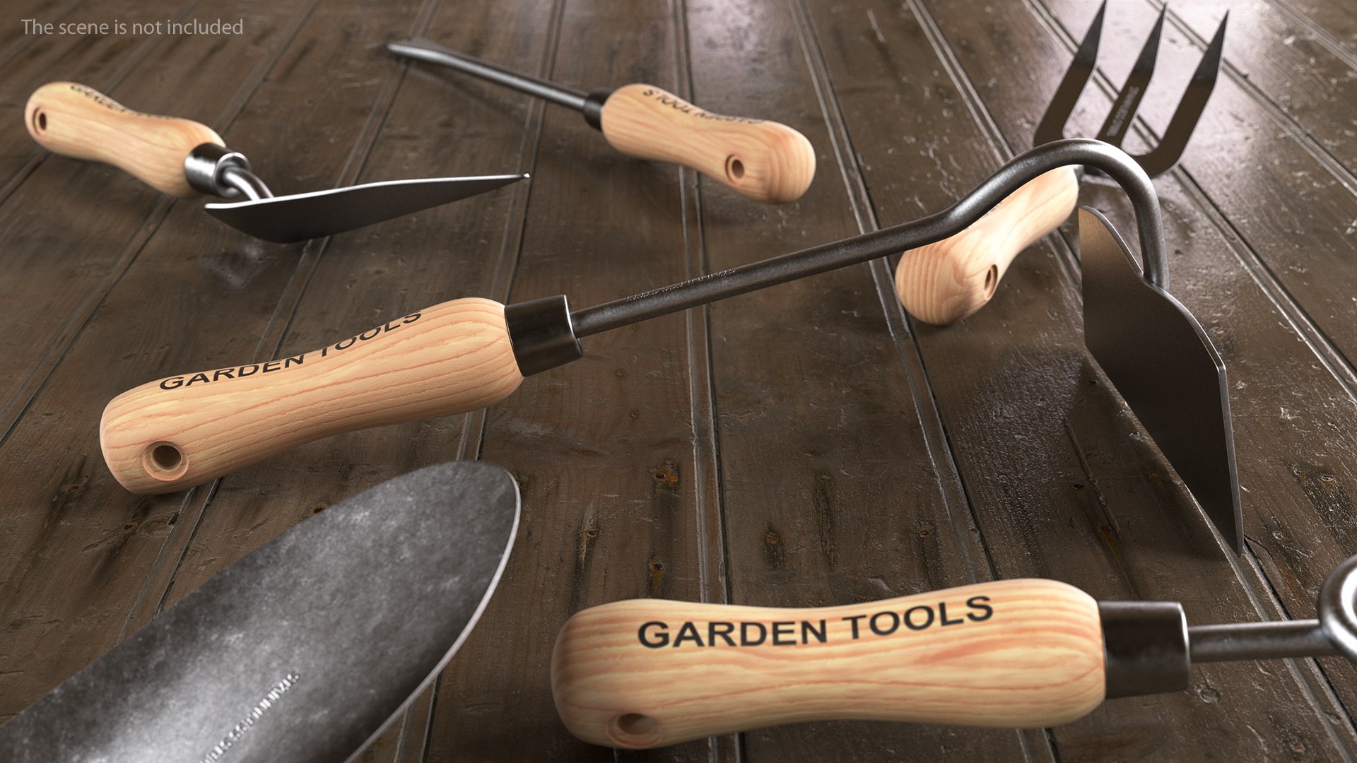 Hand Hoe Garden Tool 3D model preview
