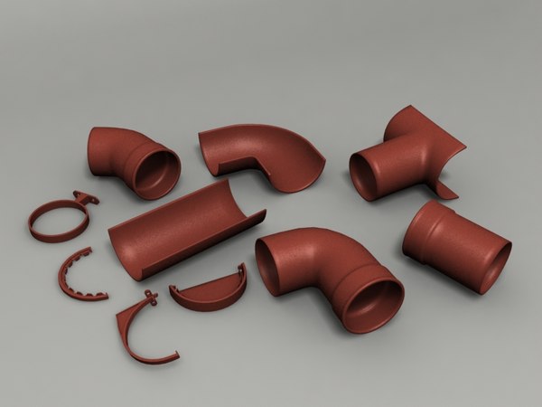rain gutter parts 3d model