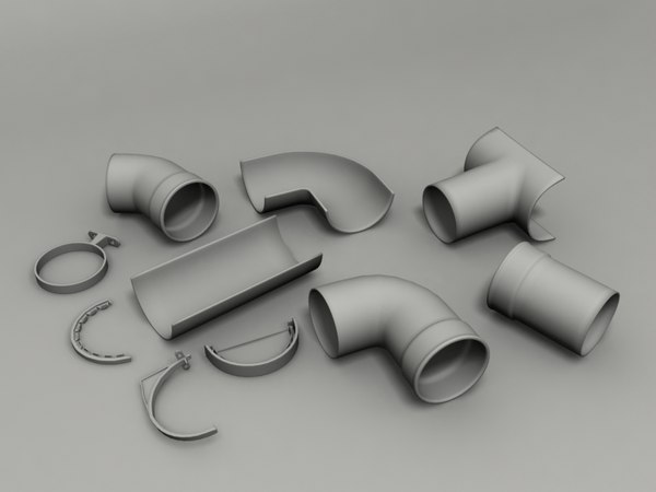 rain gutter parts 3d model