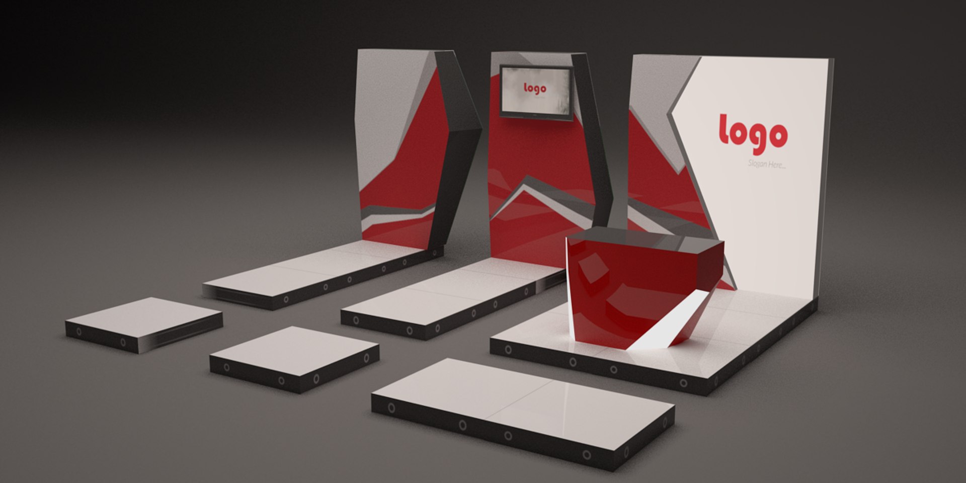 3d Creative Booth Design 4m Model
