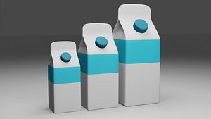 Milk Packing 3D model Low-poly 3D model