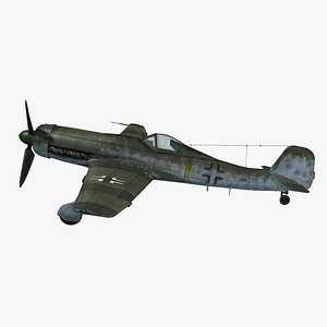 German WWII Aircraft Focke-Wulf TA152H-1 Rigged 3D model