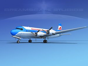3d model propellers douglas dc-6 commercial cargo