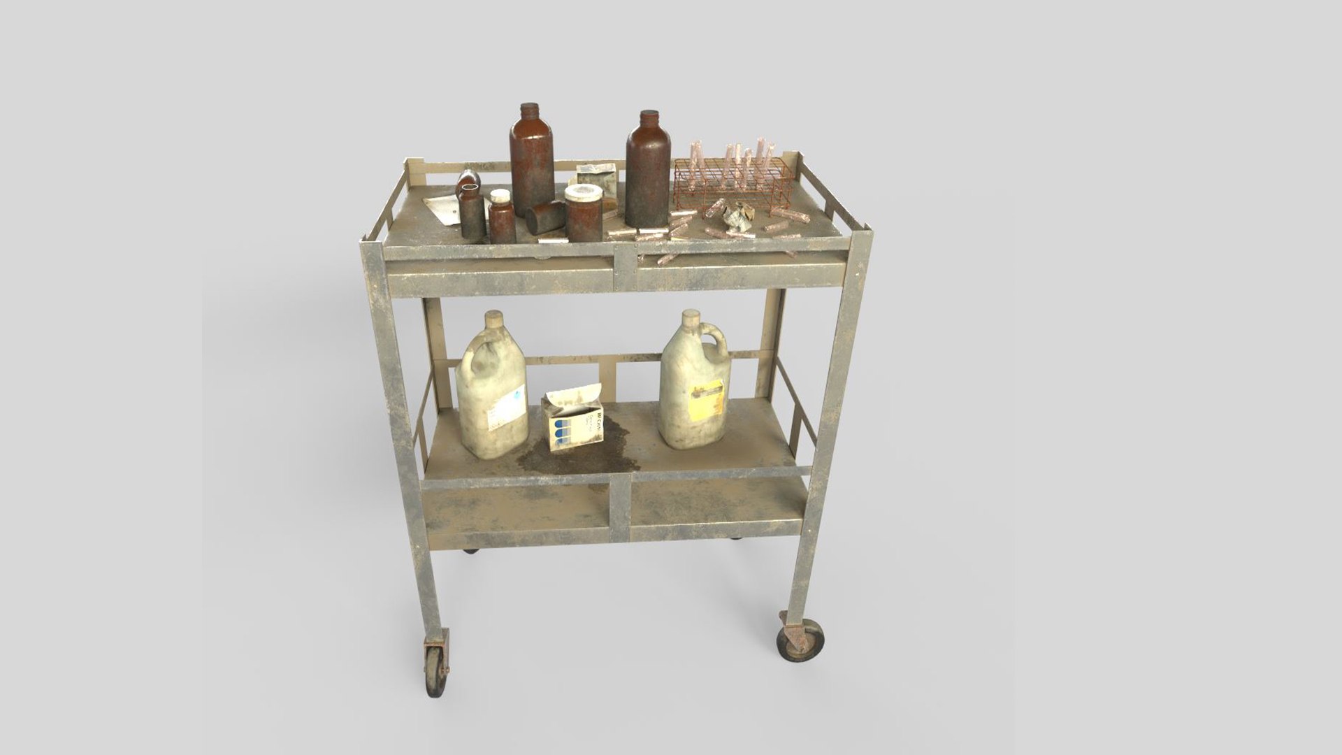 Abandoned Laboratory Cart And Equipments 3D Model - TurboSquid 2093233