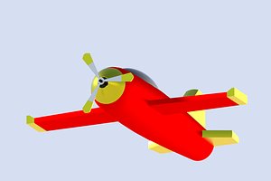 simple cartoon plane 3D