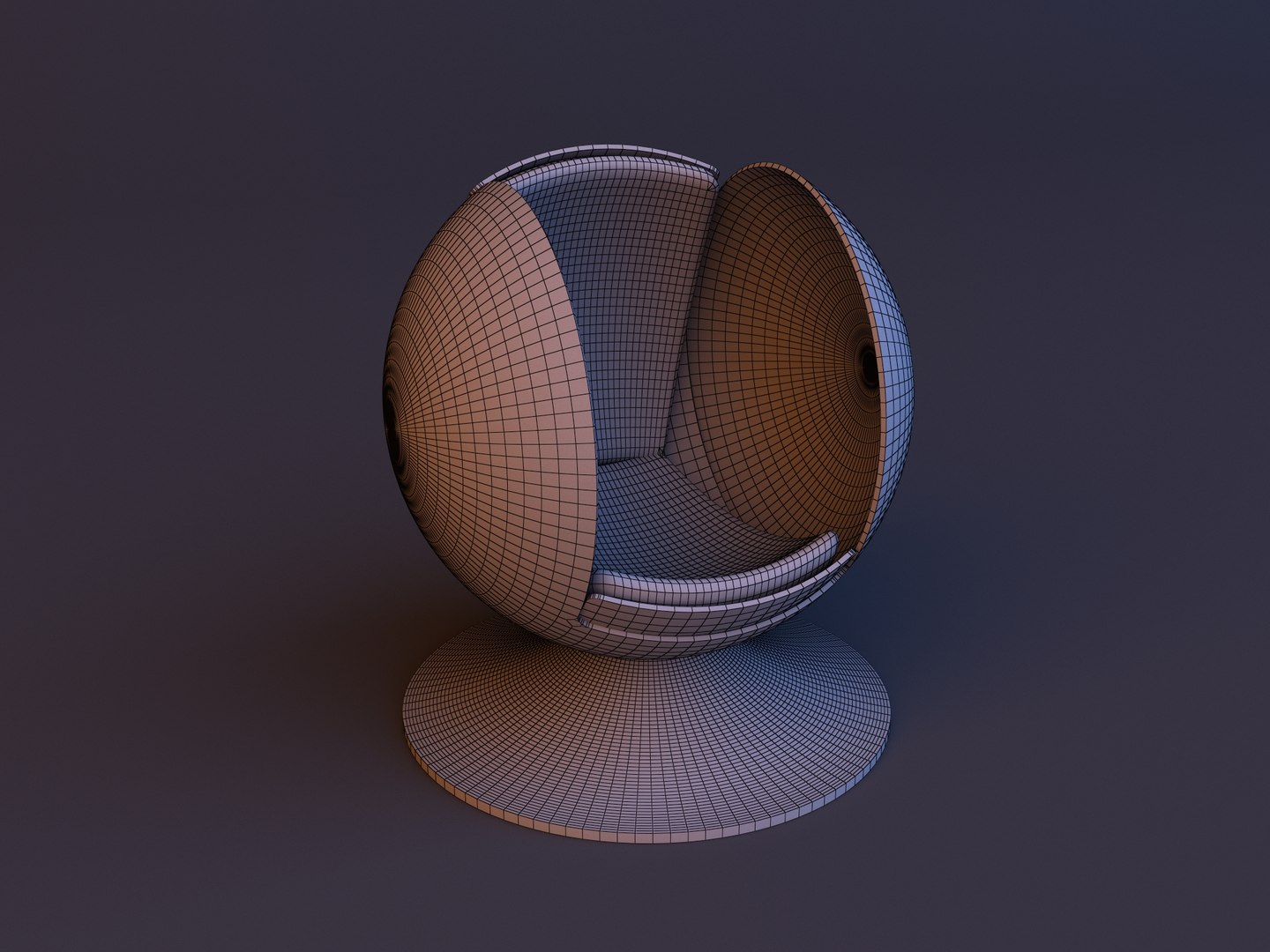 3D Spherical scifi lounge chair - TurboSquid 1915245