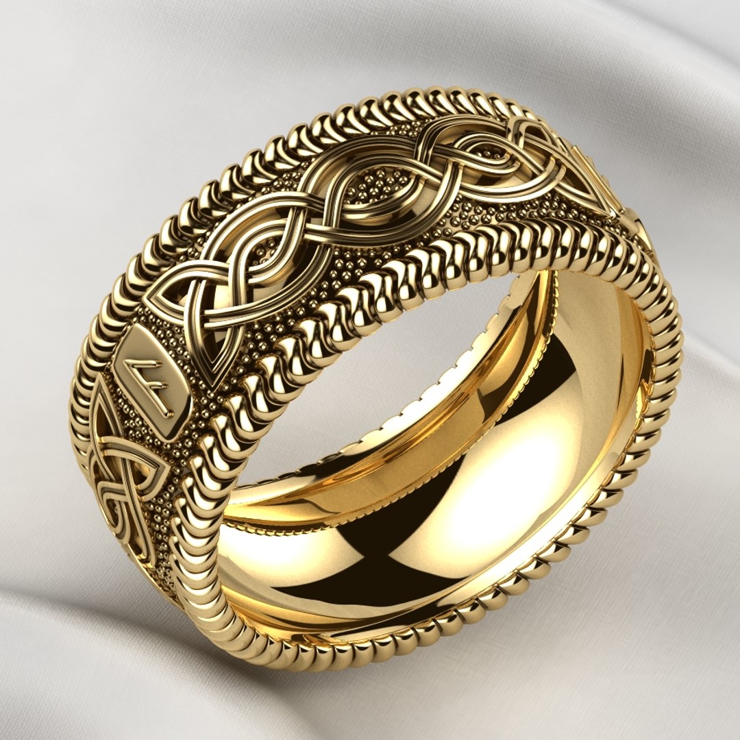 3D Nordic Viking Runes Ring - TurboSquid 1824187