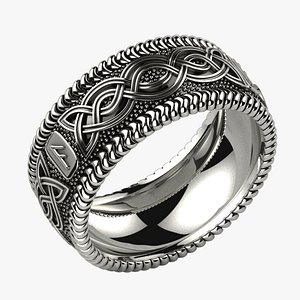 3D Nordic Viking Runes Ring