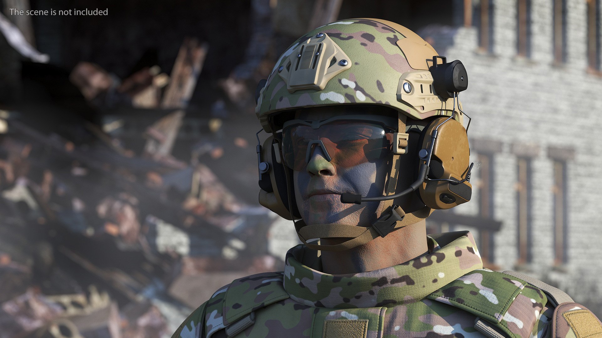 Soldier In Green Gear And Assault Rifle Rigged For Maya 3D Model ...