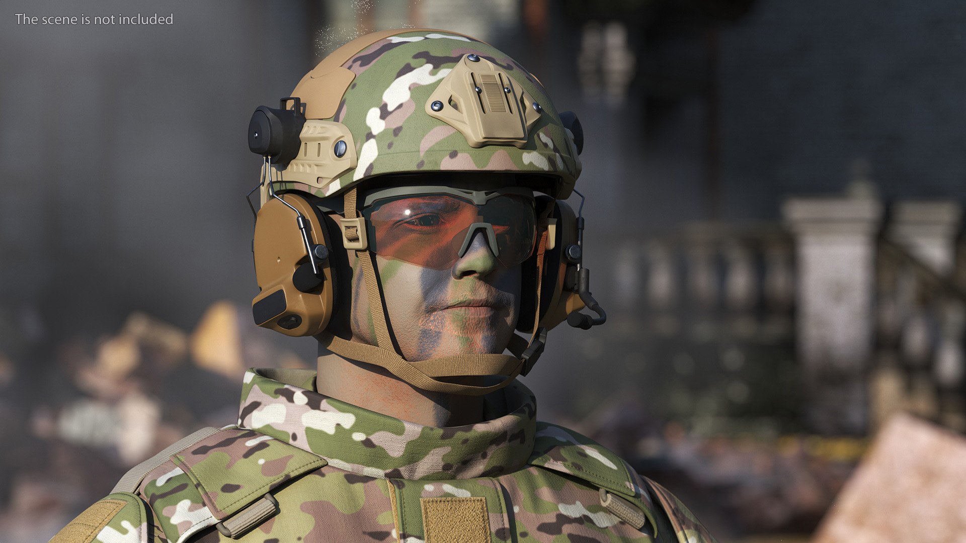 Soldier In Green Gear And Assault Rifle Rigged For Maya 3D Model ...