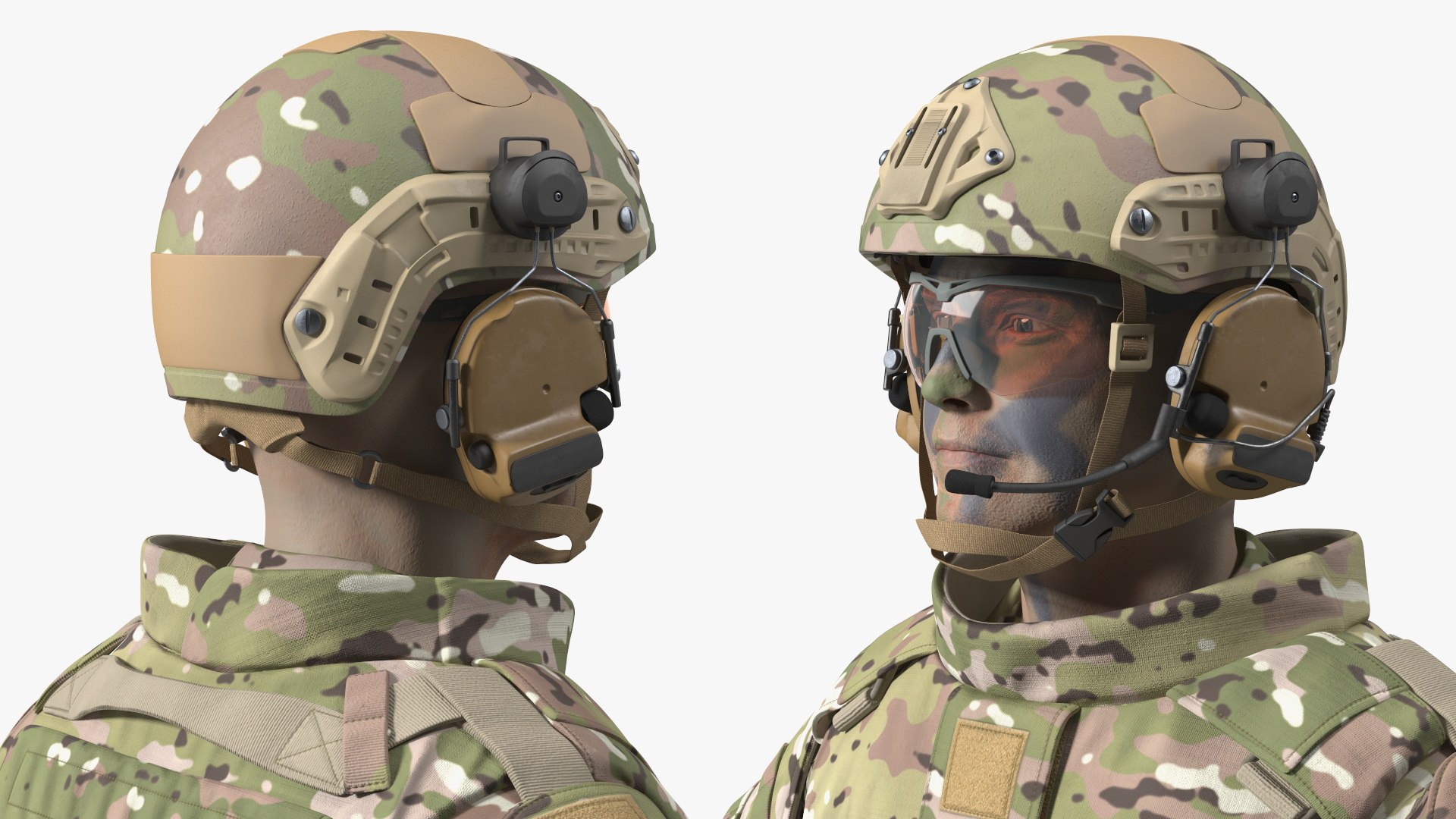 Soldier In Green Gear And Assault Rifle Rigged For Maya 3D Model ...