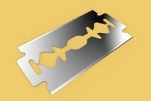 3D razor bladed tool shaving model
