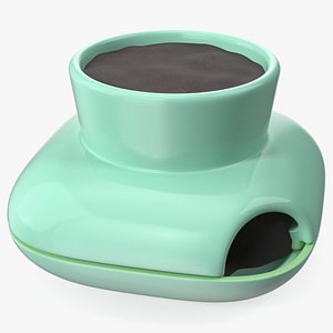 Stoneware Single Herb Pot Green 3D