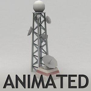 radar tower animation 3d model