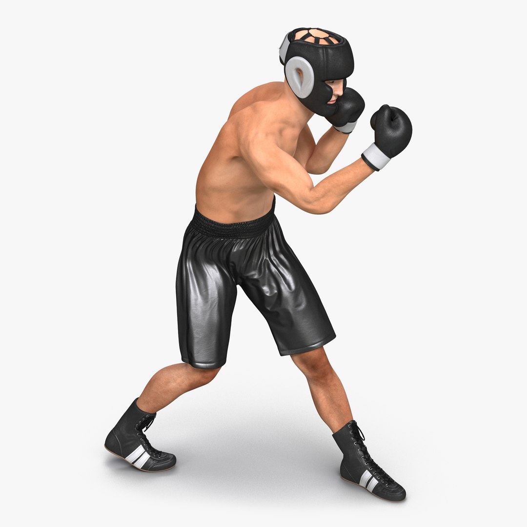 Adult Boxer Man Rigged 3D Model 3D model preview