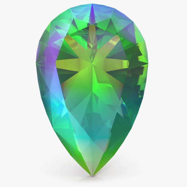 Pear Cut Mystic Topaz 3D