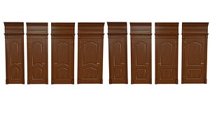 classic wooden door 06 3D