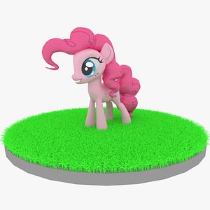 Cartoon Pink Pony Rigged