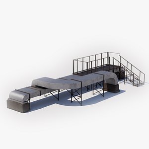 3D model Rooftop Stairs01