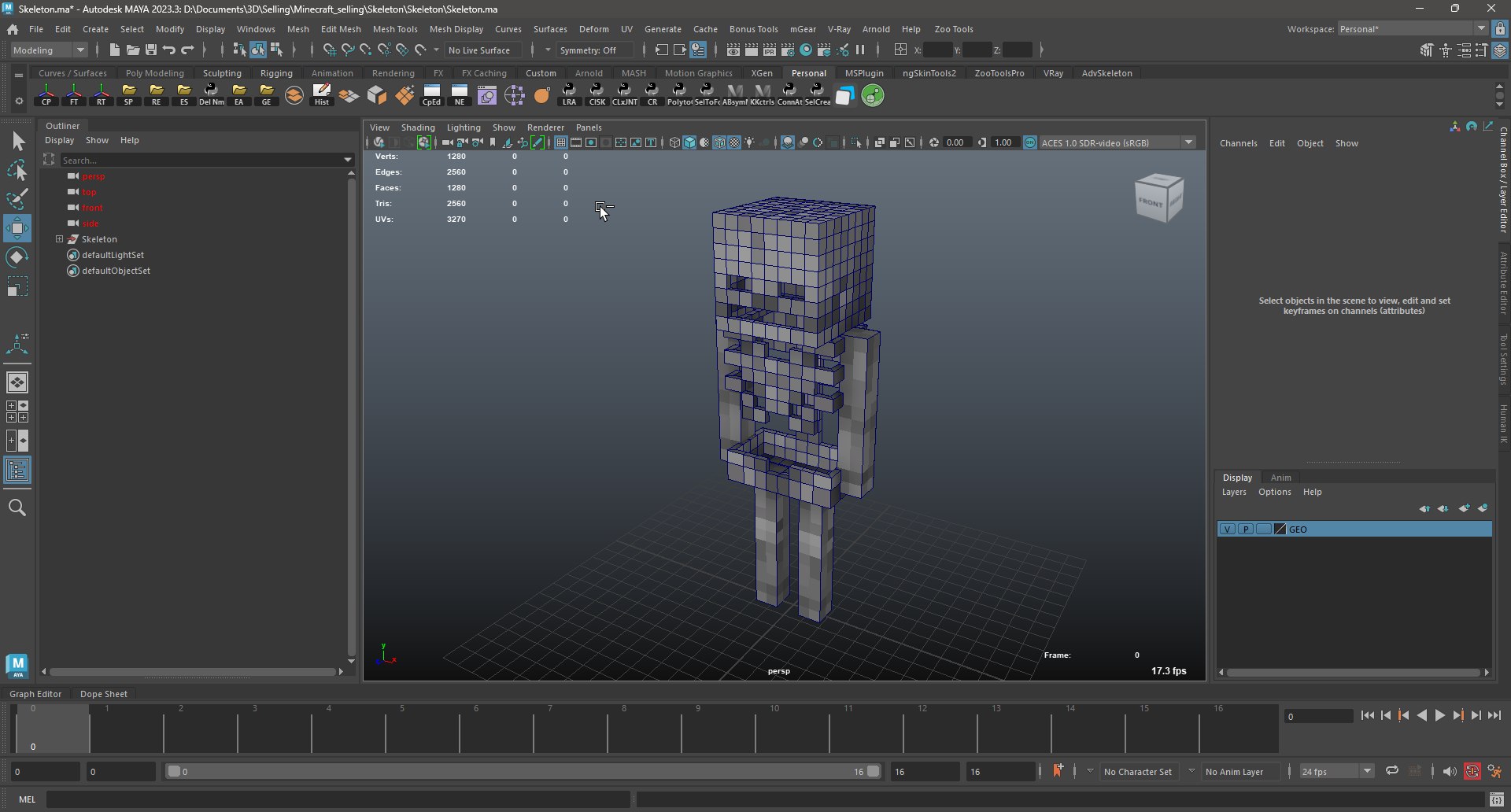 Minecraft Skeleton Model - TurboSquid 2641245