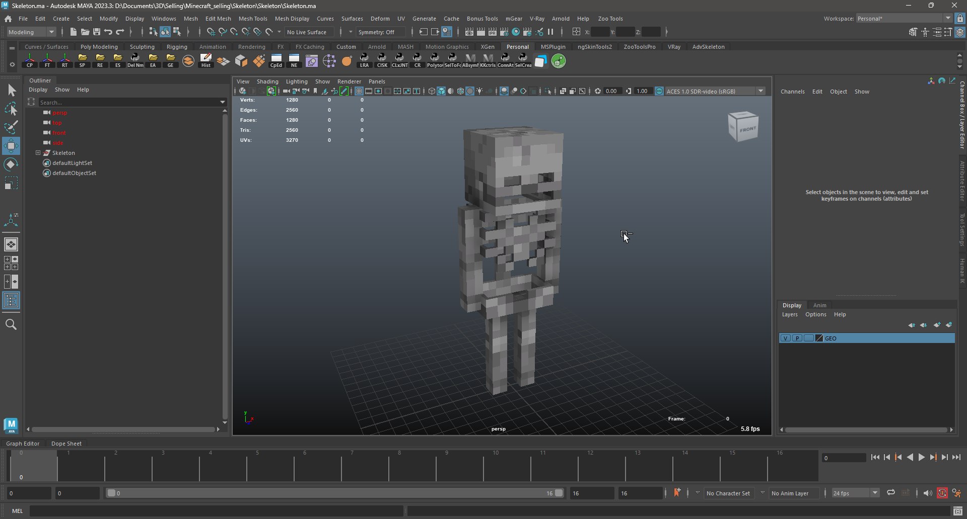 Minecraft Skeleton Model - TurboSquid 2641245