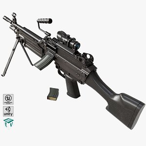 Machine Gun 07 All PBR Unity UE Textures Included