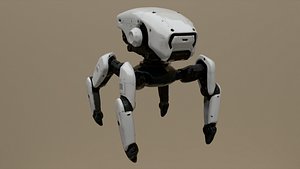 Quadruped Sci-Fi Robot Game-Ready PBR 3D Model