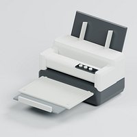 Desktop Document Scanner with Folding Feeder and Output Tray