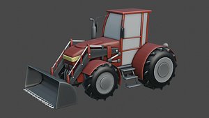 3D Low poly Stylized Tractor