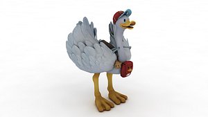 Funny  Cartoon Ostrich