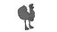 Funny  Cartoon Ostrich