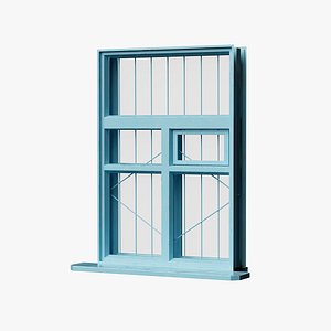 Old Low Poly Wooden Window PBR