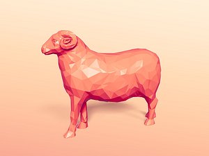 LowPoly Cartoon Sheep Ready for 3D Printing