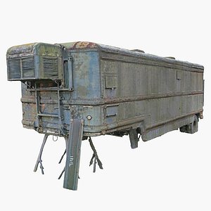 Russian military transport vehicle transport trailer 3 3D model
