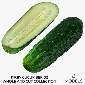 Kirby Cucumber 02 Whole and Cut Collection - 2 models model