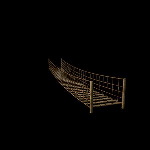 3D Rope suspension bridge 3D model
