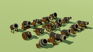 Low Poly Cannons Pack