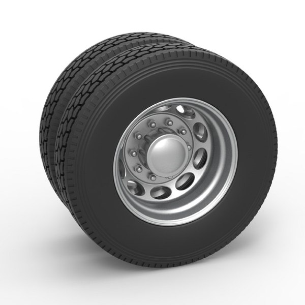 Diecast Rear custom wheel of semi truck Version 20 Scale 1 to 25 3D 모델 ...