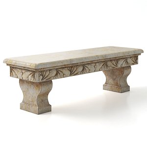 3D Stone Bench