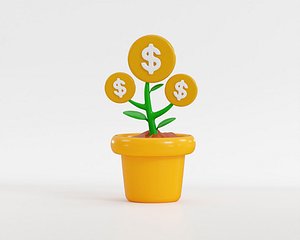 Financial growth tree 3d model