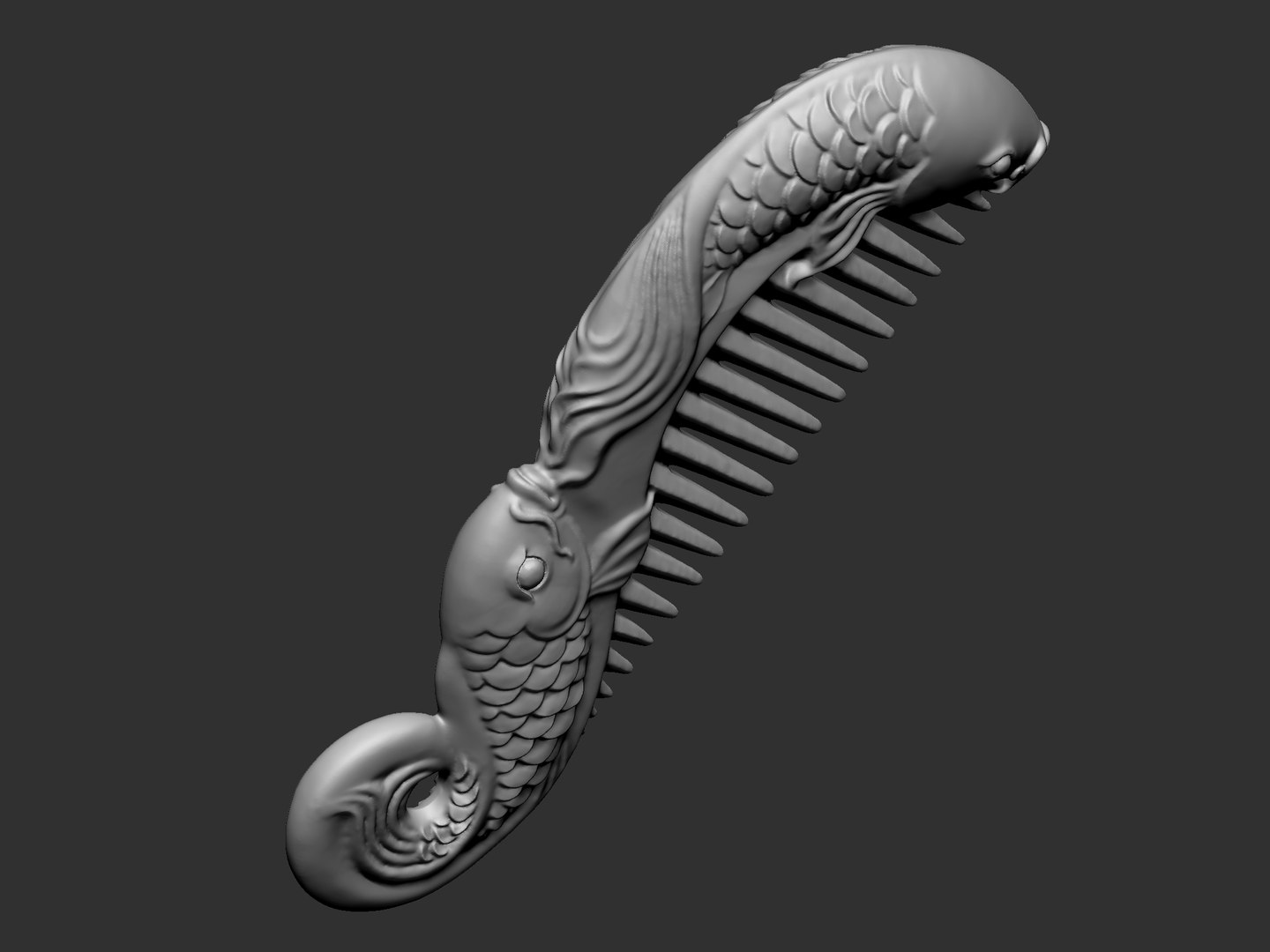 Comb With Two Fish 3D - TurboSquid 2169370