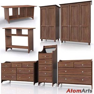 ikea leksvik bedroom furniture 3d model