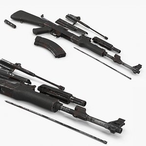 AK 47 Disassembled Rusty