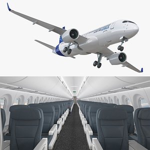 Airbus A220-100 Detailed Cabin and Cockpit