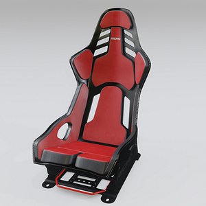 3D RECARO Podium Red-Black Racing Seat
